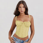 Damen Corsage-Top mit Rüschendetails und verstellbaren Trägern R&B