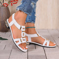 Damen Riemensandaletten mit elegantem Blockabsatz und modischem Zierelement R&B