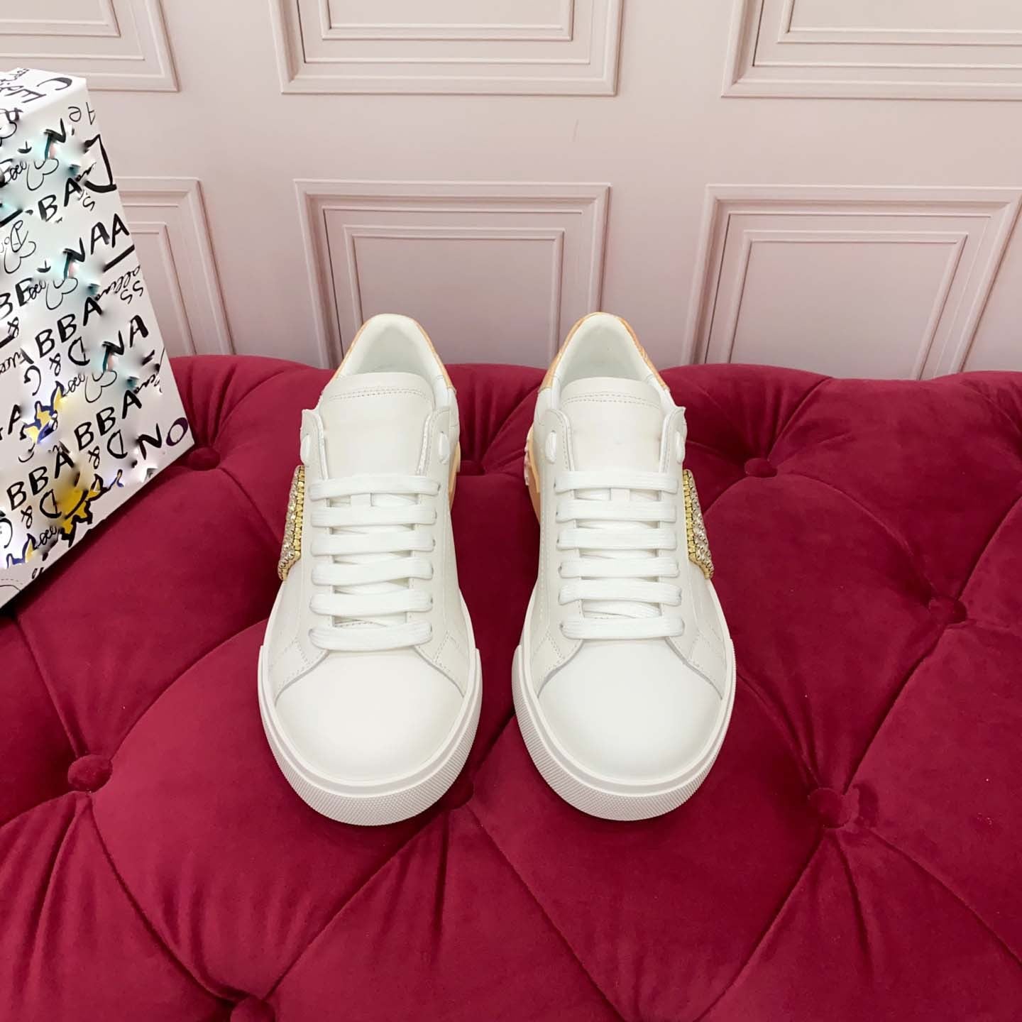 Damen Modische Sneakers mit elegantem Glitzer-Applikation R&B