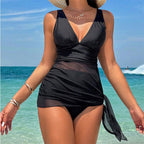 Damen eleganter Tankini mit Raffungen und seitlichem BindR&Band R&B