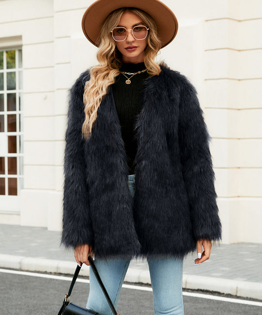 Damen Kunstpelz Jacke R&B