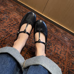 Damen Ballerinas mit verstellbarem Riemen und hochwertigem Leder R&B