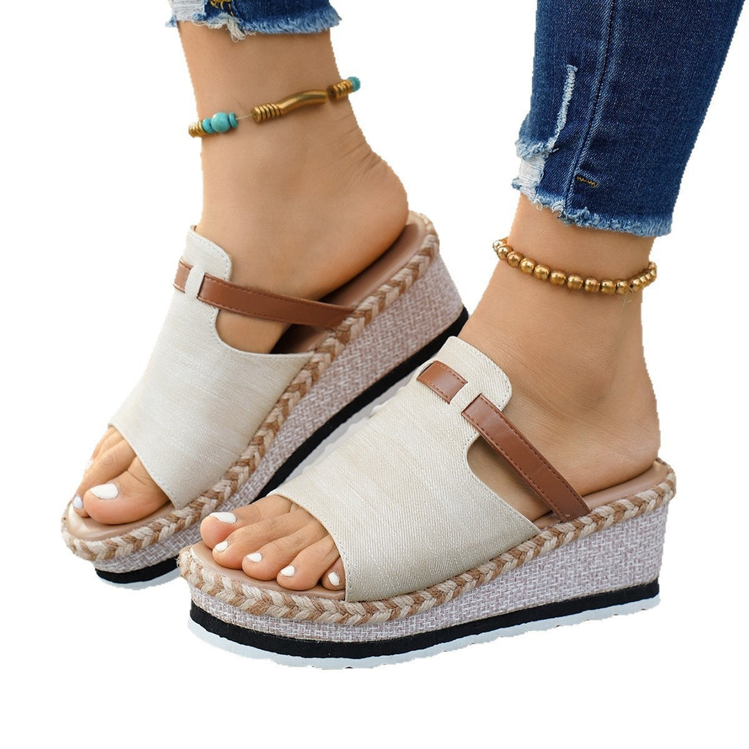 Damen Plateausandalen mit modischem Zierband R&B