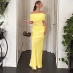 Damen elegantes Abendkleid mit Off-Shoulder-Design R&B