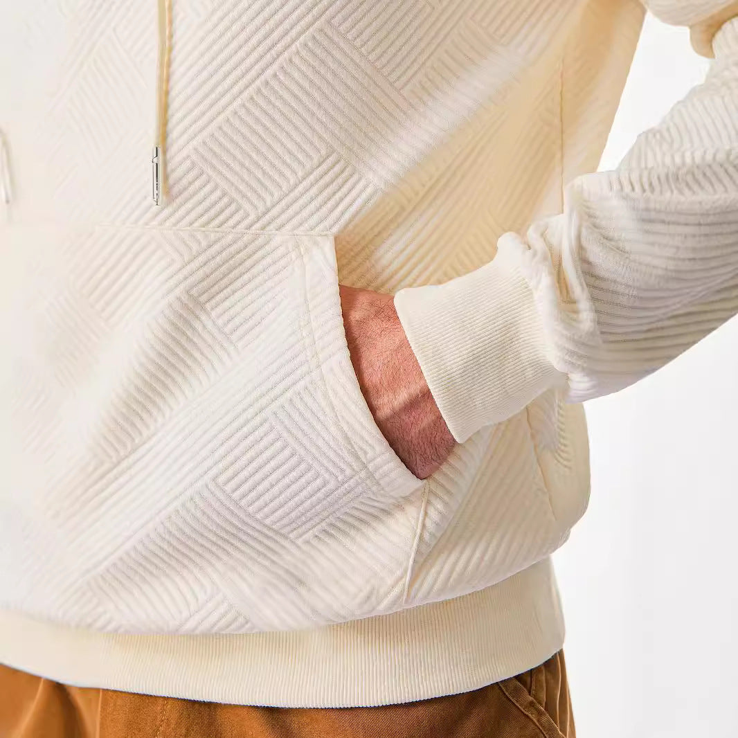 Herren Kapuzenpullover mit strukturiertem Design und praktischer Kängurutasche R&B