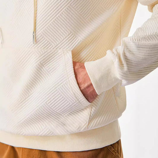 Herren Kapuzenpullover mit strukturiertem Design und praktischer Kängurutasche R&B