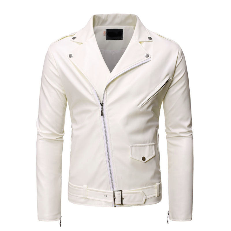 Herren stylische Bikerjacke aus hochwertigem Kunstleder R&B
