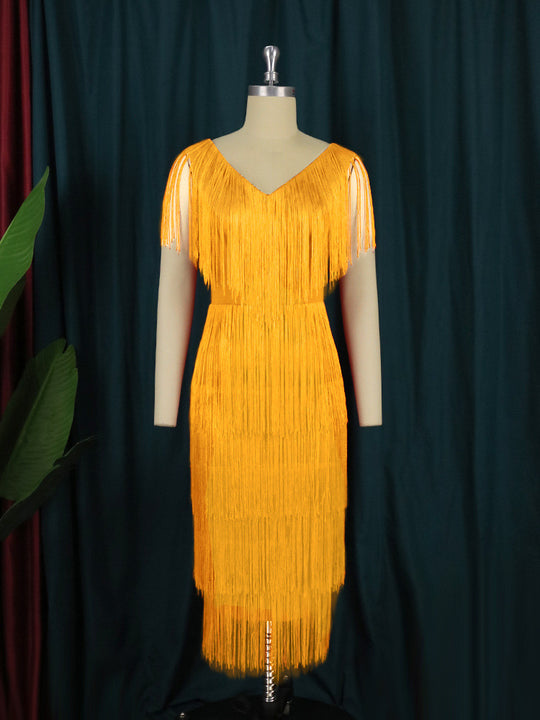 Damen Fransen Kleid R&B