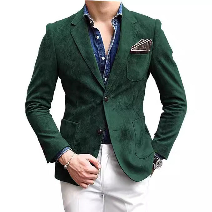Herren eleganter Samtblazer mit modernem Schnitt und edlen Details R&B