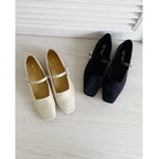 Damen elegante Ballerinas mit modischem Riemchen und glitzernder Schnallenapplikation