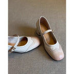 Damen Mary Jane Pumps mit dekorativem Riemen und elegantem Blockabsatz R&B