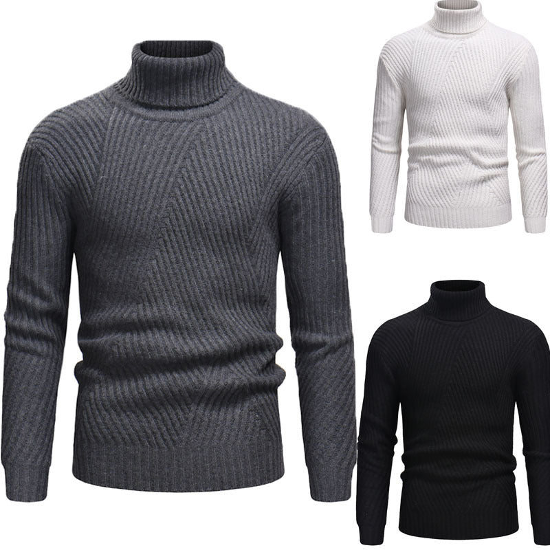 Herren Hochwertiger Rollkragenpullover im strukturierten Design R&B