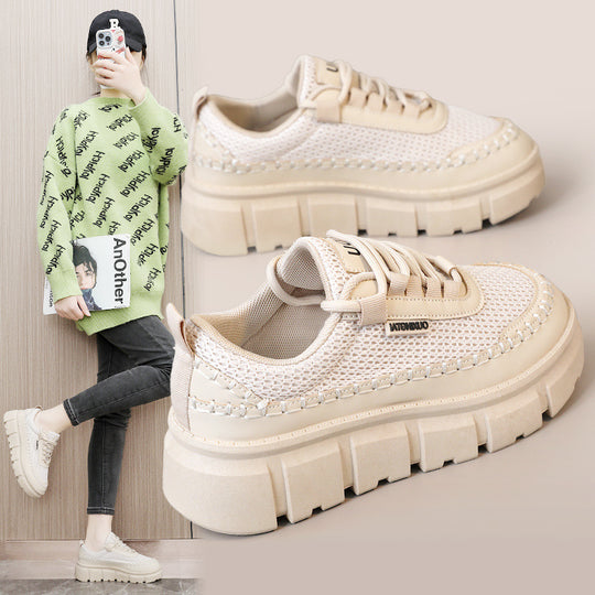 Damen Sportliche Chunky Sneakers mit atmungsaktiver Mesh-Oberfläche und robuster Sohle R&B