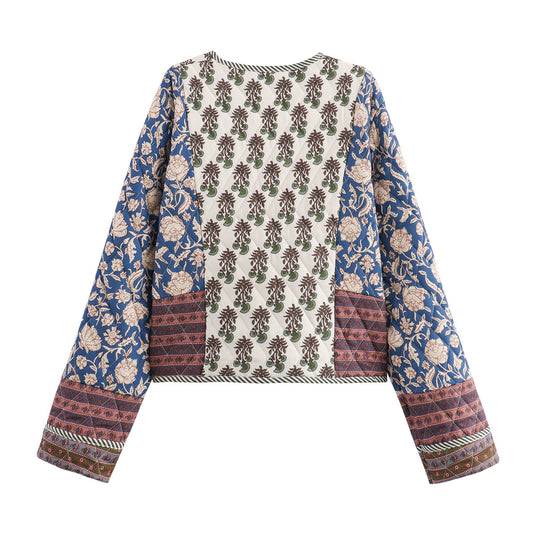 Damen Patchwork-Überwurfjacke R&B
