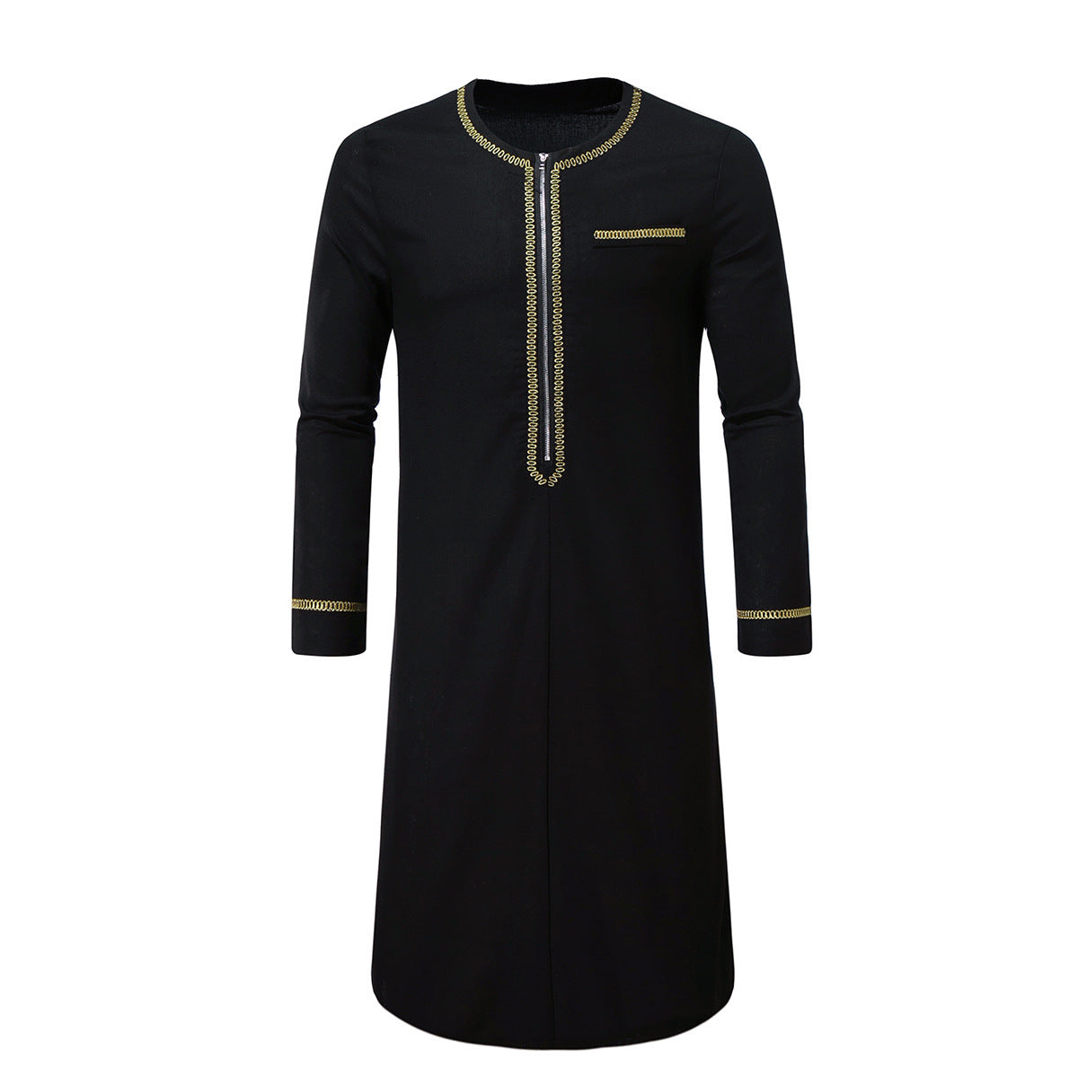Herren elegantes Tunika-Kleid mit feinen Stickdetails