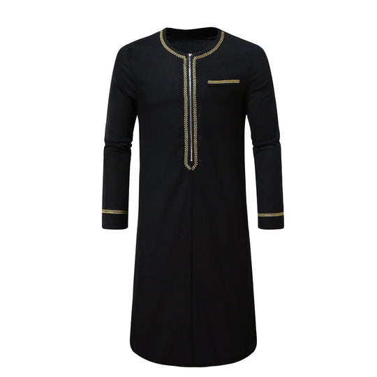 Herren elegantes Tunika-Kleid mit feinen Stickdetails R&B