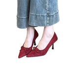 Damen spitze Pumps mit zarter Schleifenverzierung R&B