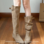 Damen Überknie Stiefel mit eleganter Schnalle R&B