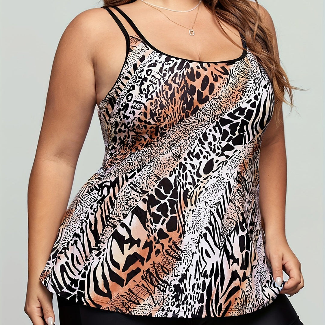Damen Tankini mit modischem Animal-Print und schmeichelndem Schnitt R&B