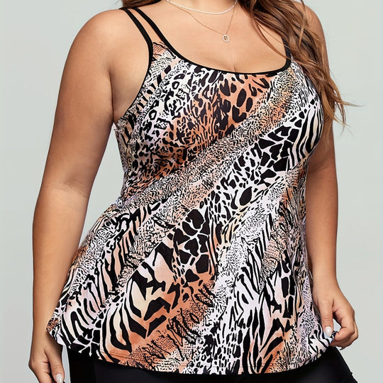 Damen Tankini mit modischem Animal-Print und schmeichelndem Schnitt R&B