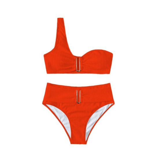 Damen High-Waist Bikini mit geschmackvollem Goldakzent R&B