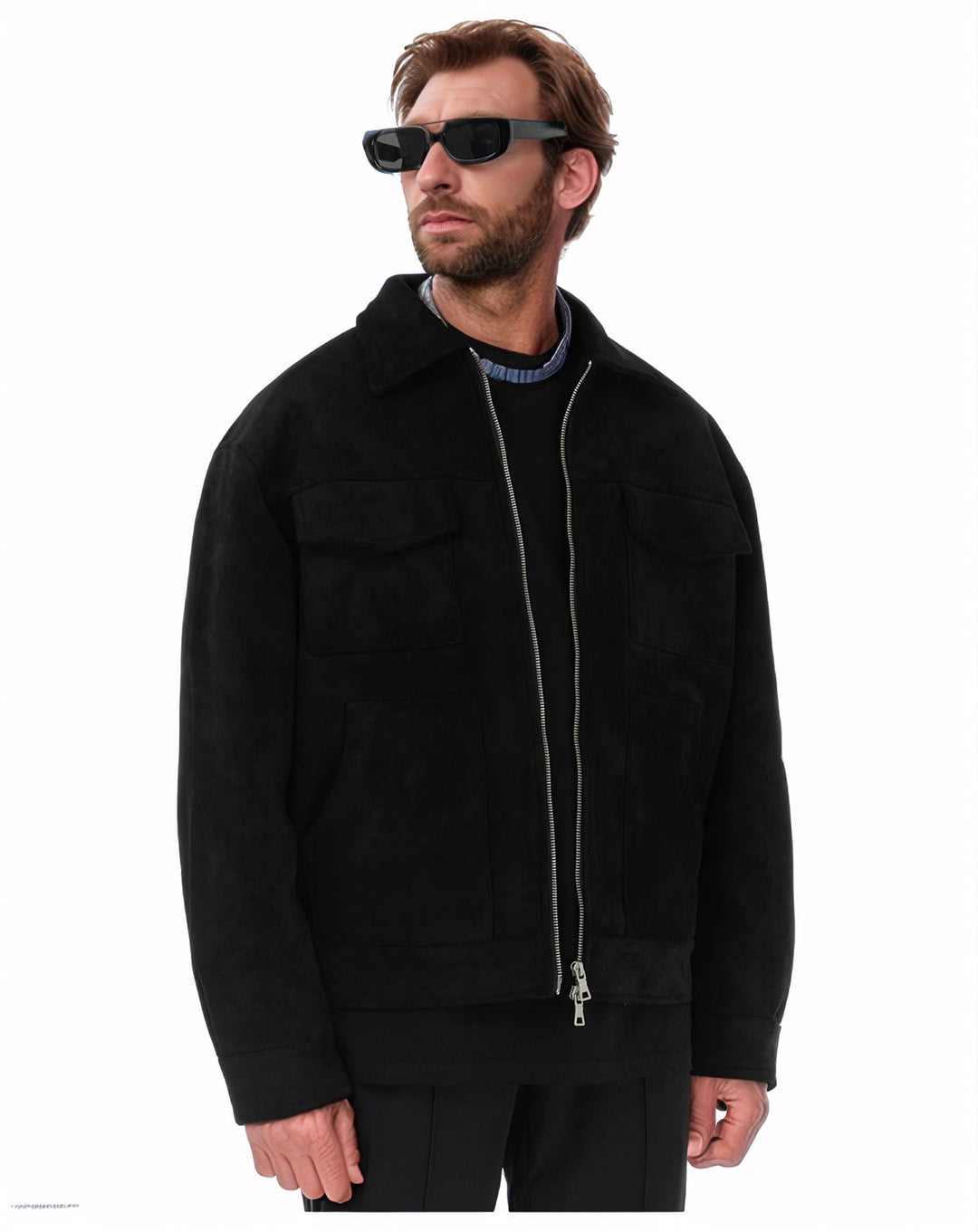 Herren lässige Suede Jacke R&B
