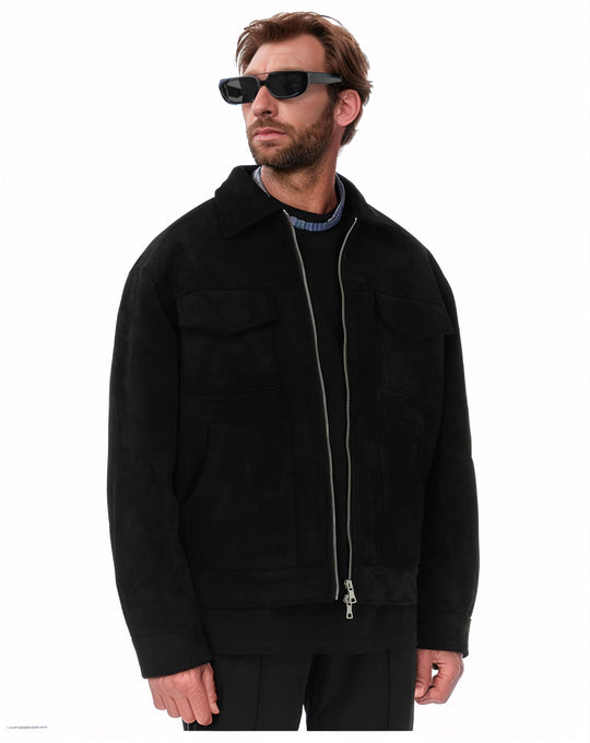 Herren lässige Suede Jacke R&B