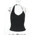 Damen Sportliches Haltertop mit dekorativem Ringdetail R&B