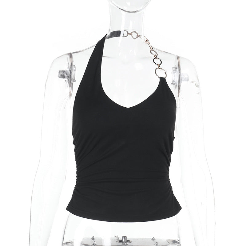 Damen Sportliches Haltertop mit dekorativem Ringdetail R&B