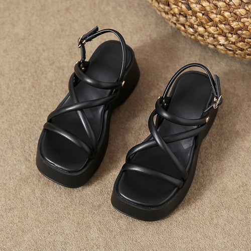 Damen Plateau-Sandalen mit elegantem Riemendesign R&B