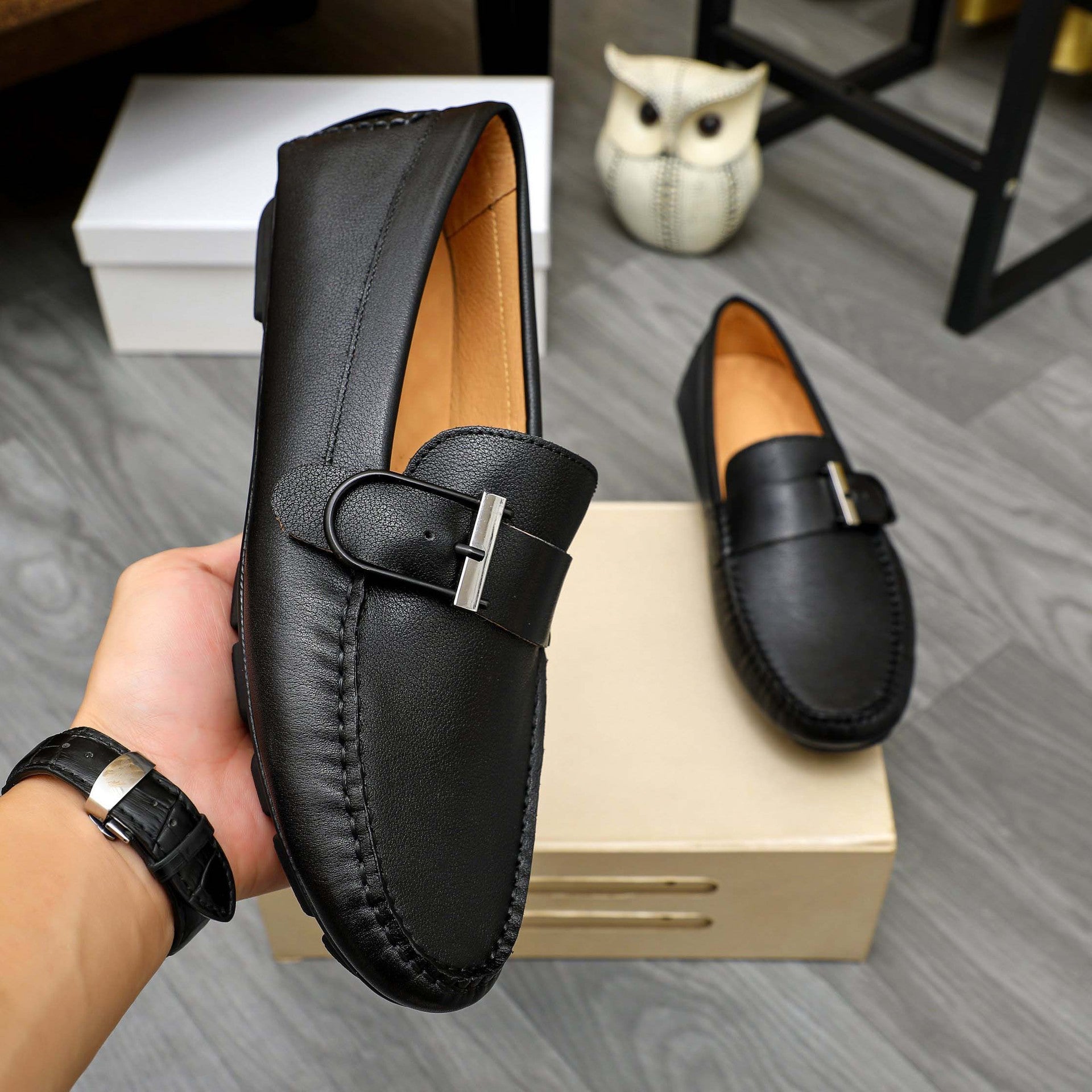 Damen Mokassins mit eleganter Schnallen-Applikation R&B