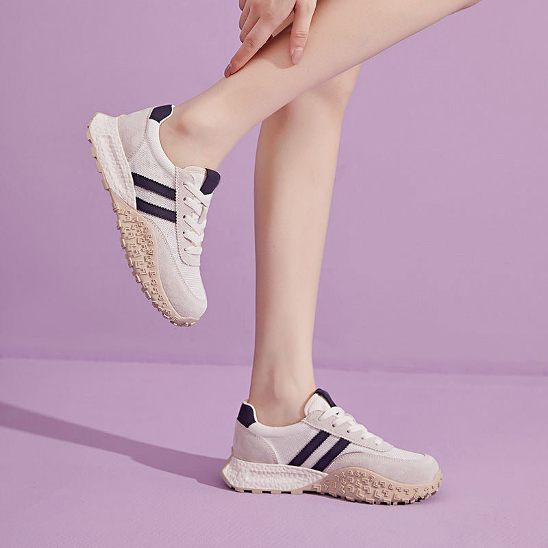 Damen Trendige Plateau-Sneaker mit atmungsaktivem Obermaterial und rutschfester Sohle R&B