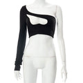 Damen asymmetrisches Cut-Out Shirt R&B