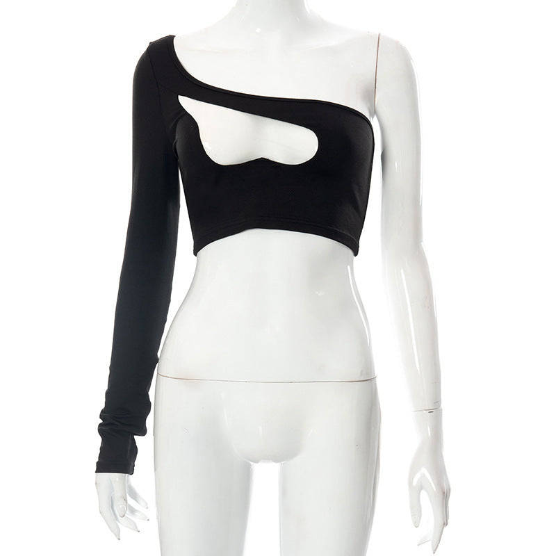 Damen asymmetrisches Cut-Out Shirt R&B