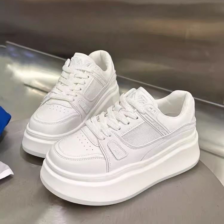 Damen sportive Sneakers mit doppelter Sohle und Kontrastnähten R&B