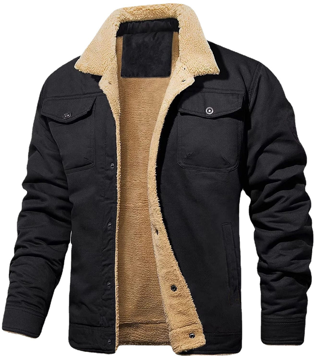Herren warme Übergangsjacke mit flauschigem Innenfutter R&B