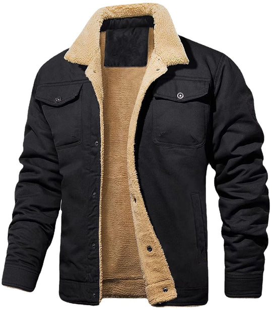Herren warme Übergangsjacke mit flauschigem Innenfutter R&B