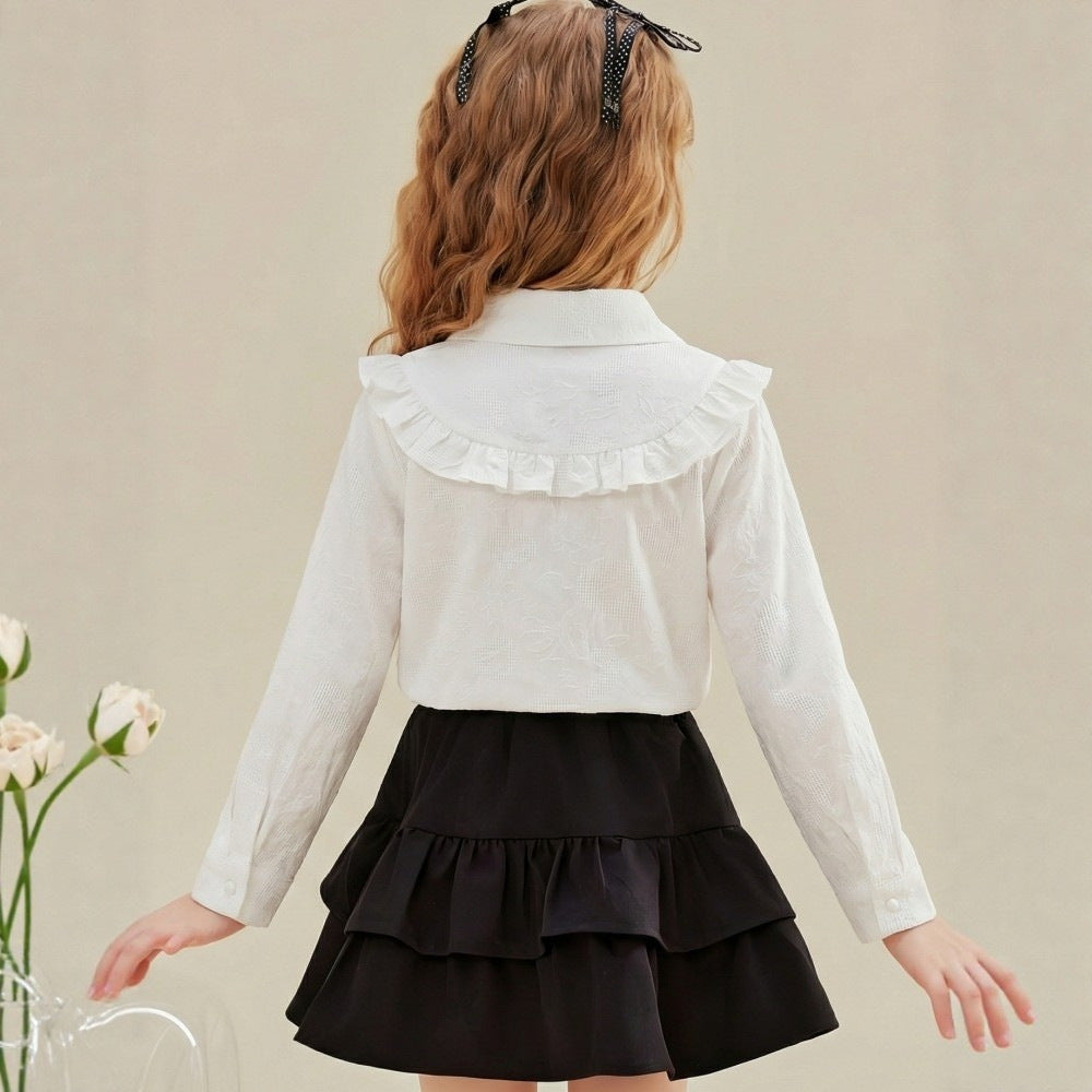 Mädchen Bluse mit Rüschenkragen R&B