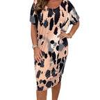 Damen Midikleid mit modernem Animal-Print und weichem Stretchmaterial R&B