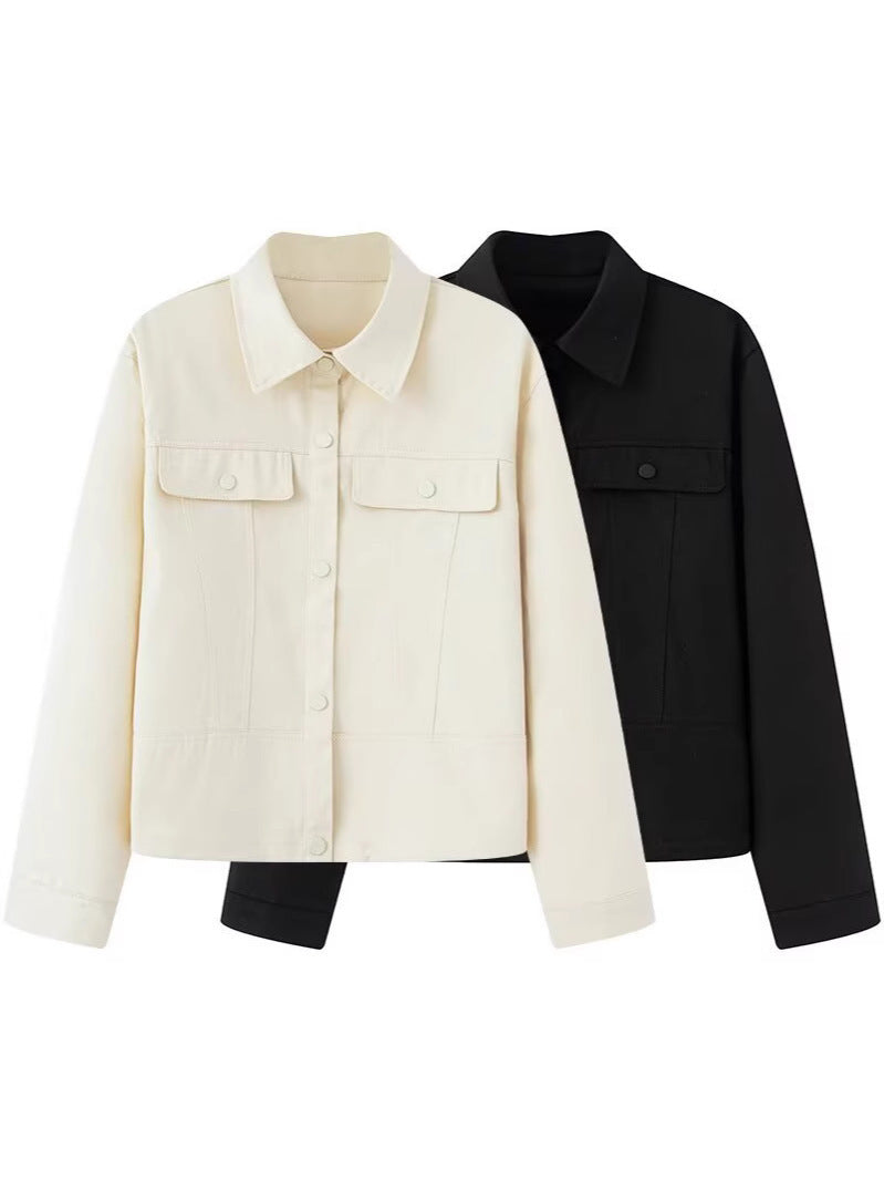 Damen modische Utility-Jacke mit großen Taschen und trendigem Schnitt R&B