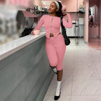 Damen Modisches Sport-Set mit Reißverschluss und tailliertem Schnitt R&B