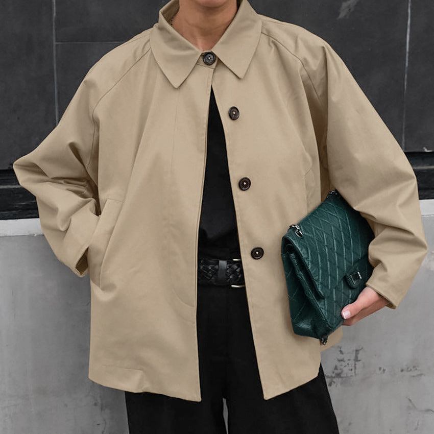 Damen modische Übergangsjacke im lässigen Oversized-Schnitt mit praktischen Taschen R&B