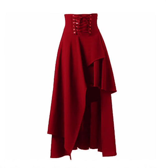 Damen Eleganter asymmetrischer Rock mit Schnürung R&B