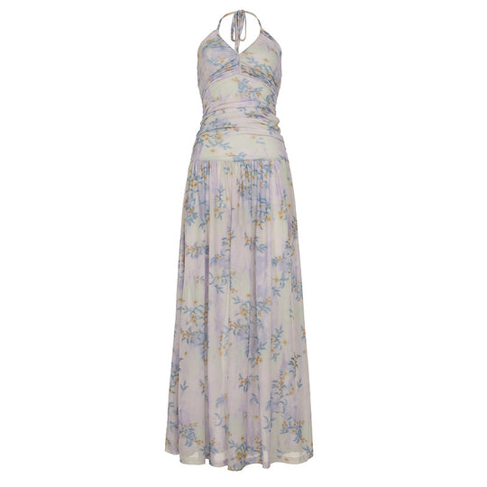 Damen Maxikleid mit floralem Design und eleganter Trägeroptik R&B
