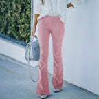Damen Flared Cordhose mit hohem Bund und weichem Material R&B