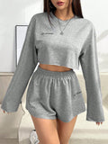 Damen Freizeit-Set mit lässigem Crop-Top und Shorts R&B