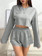 Damen Freizeit-Set mit lässigem Crop-Top und Shorts R&B