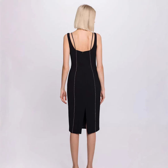 Damen figurbetontes Kleid mit floralem Spitzenbesatz und elegantem Schnürdetail R&B