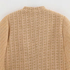 Damen elegante Blazerjacke im klassischen Tweed-Stil mit Knopfdetails R&B