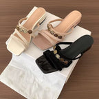 Damen Elegante Mules mit kunstvollem Riemen-Design und komfortablem Absatz R&B